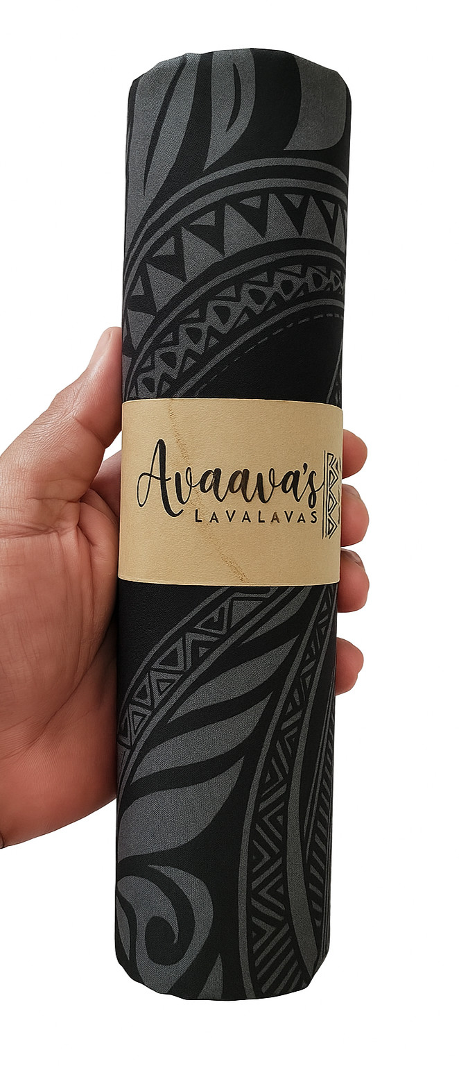 Avaava’s Lavalavas Traditional Polynesian Sarong Wrap Skirt Black Gray Tribal