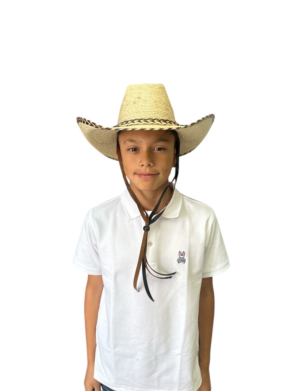 KIDS MEXICAN PALM HAT , OUTDOOR ,SOMBRERO , ROBA VACAS , 4 -8 , TEXAS , (D)