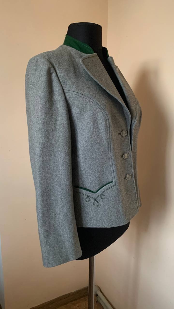 Vintage Austrian Trachten Wool Jacket Double Breasted Maria Theresa Buttons EU3