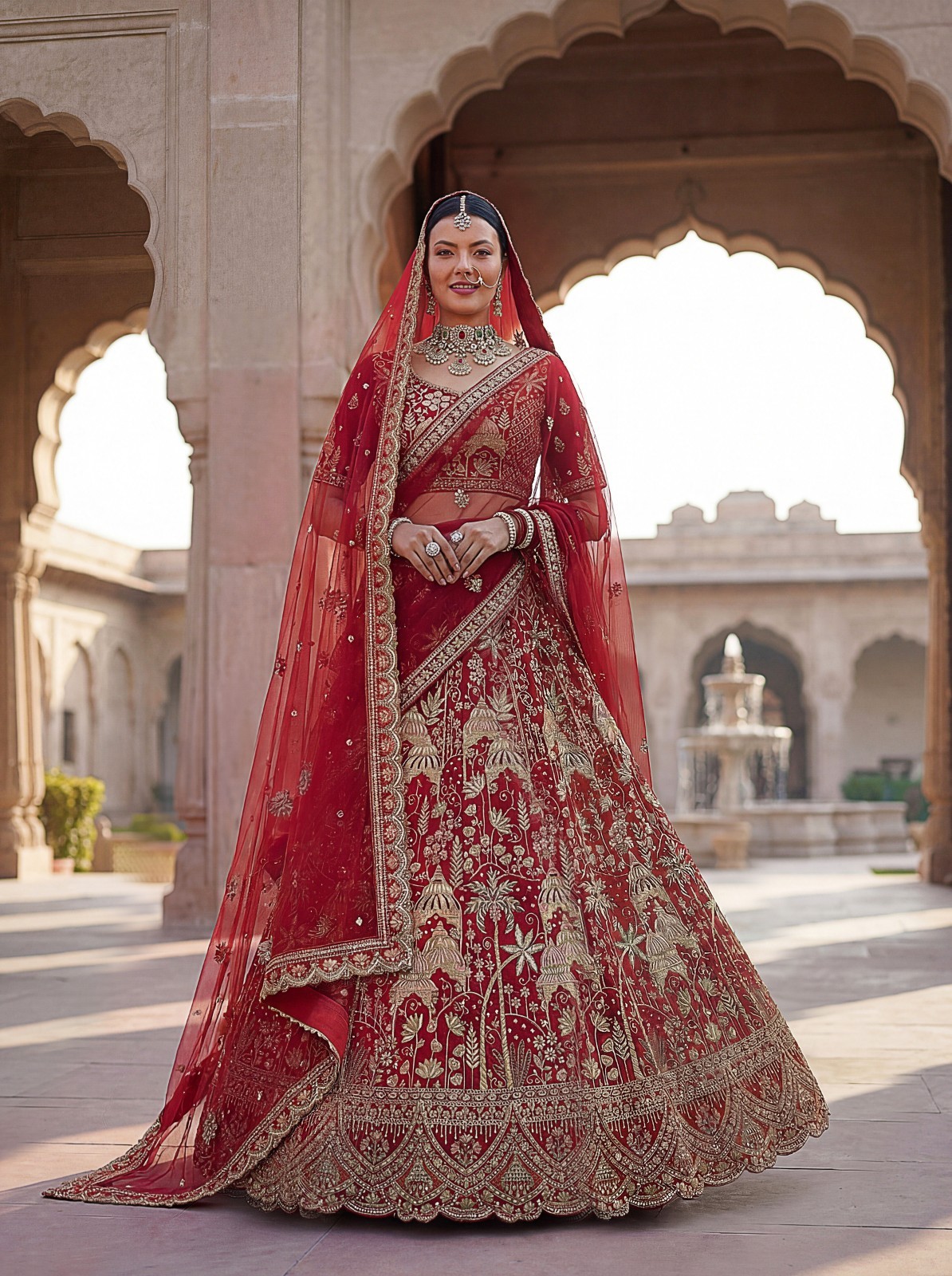 Luxury Silk Lehenga Choli Dori Zari Sequins Bridal Reception Outfit