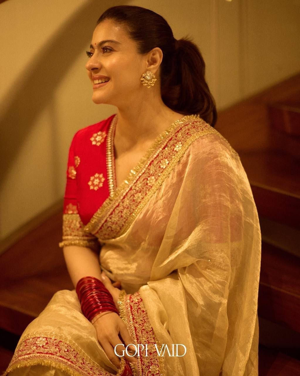 Kajol Saree Bollywood Designer Party Wear Soft Twill Net Saree Blouse Style