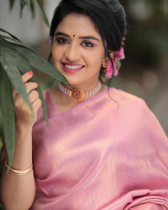 Women’s Kanjivaram Soft Pure Silk Banarasi Sarees With Blouse Piece