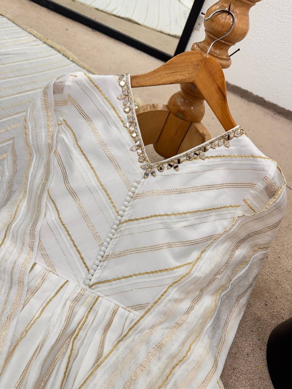 New Arrival Mal Chanderi Top Palazzo With White Dupatta For Indian Festival Wear