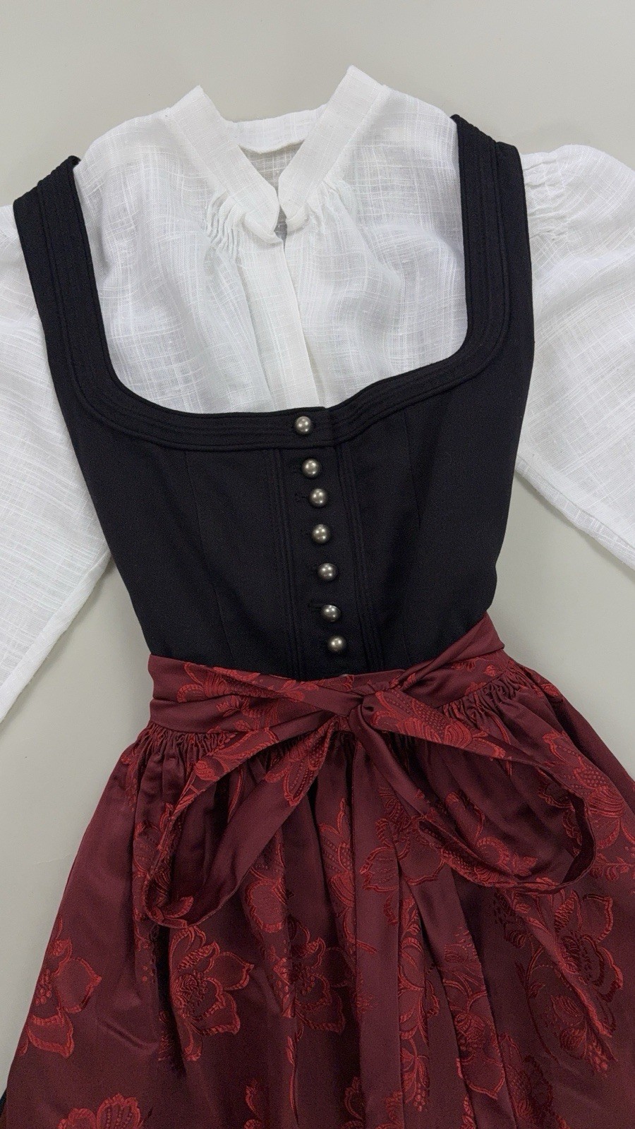 Vintage Dirndl Bavaria Tirol Dress Blouse Apron Set Size 38 M Oktoberfest Folk
