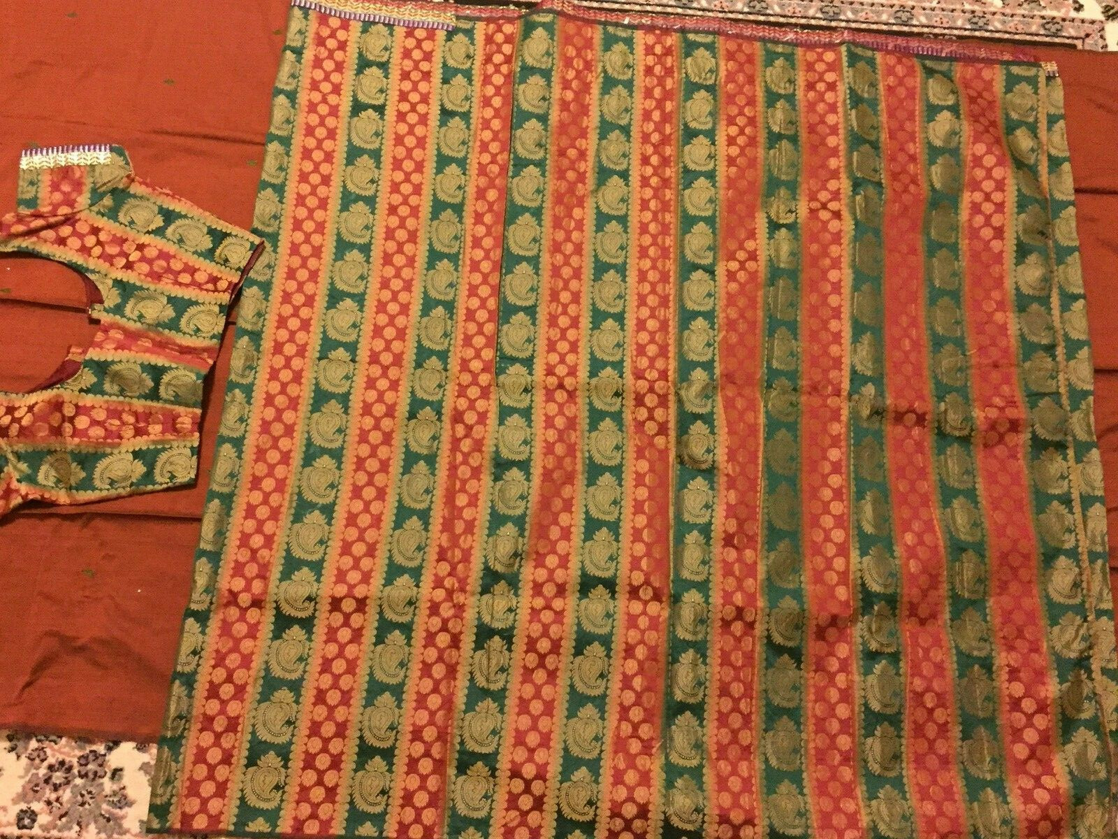 Maroon/Red/Green Net/Half Saree Designer Art silk saree w/stitched blouse/Fall