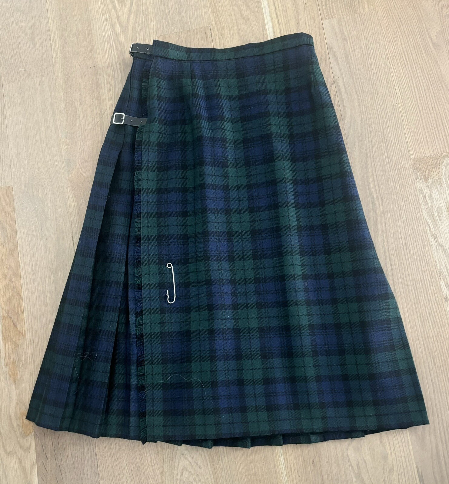 Vtg Hector Russell Kiltmaker Inverness Kilt Pure Wool Plaid Black Watch Tartan