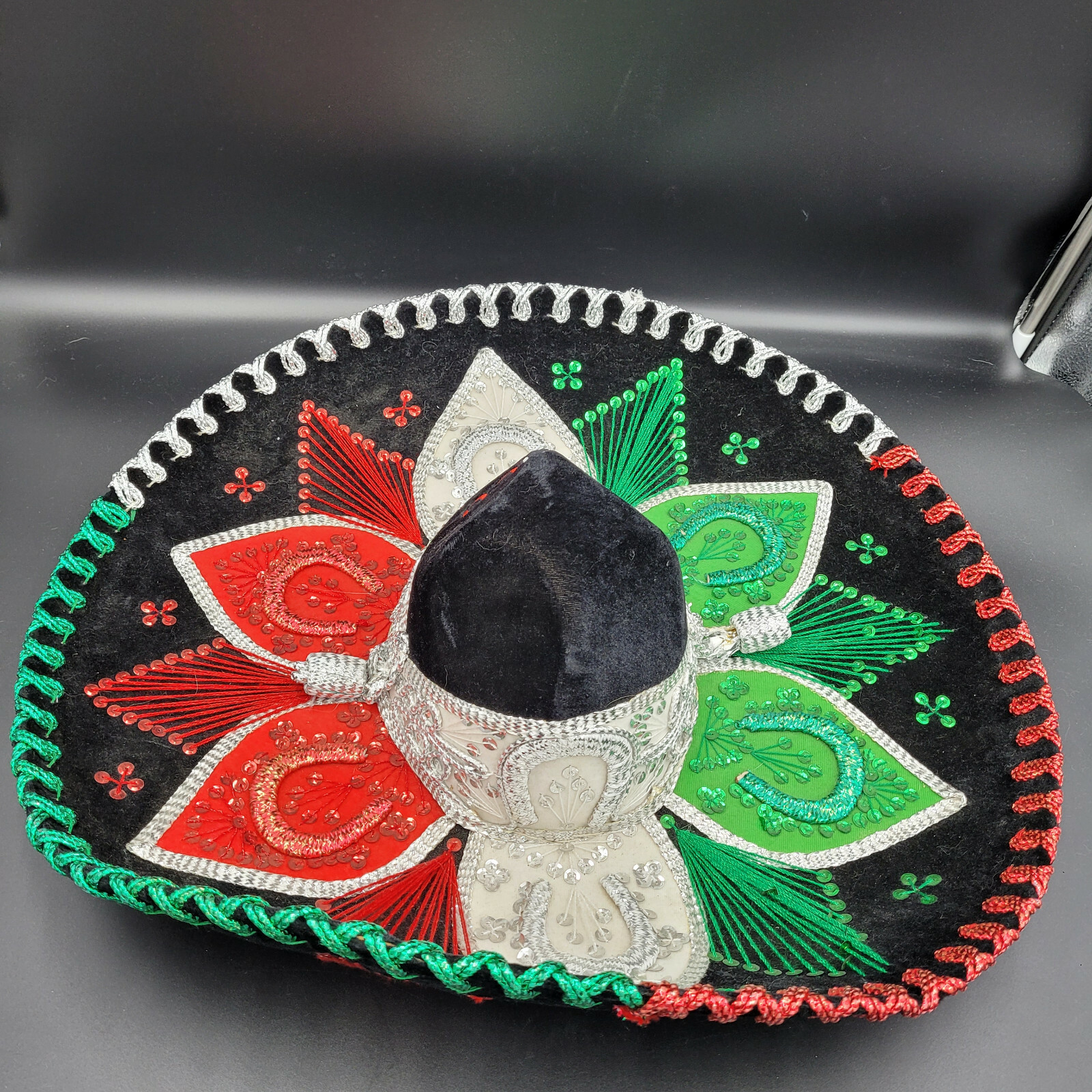 Vintage Salazar Yepez Mexican Flag Color Sombrero Adult Size