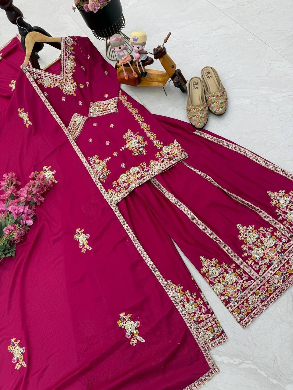 New Designer Party Top Sharara & Dupatta Set