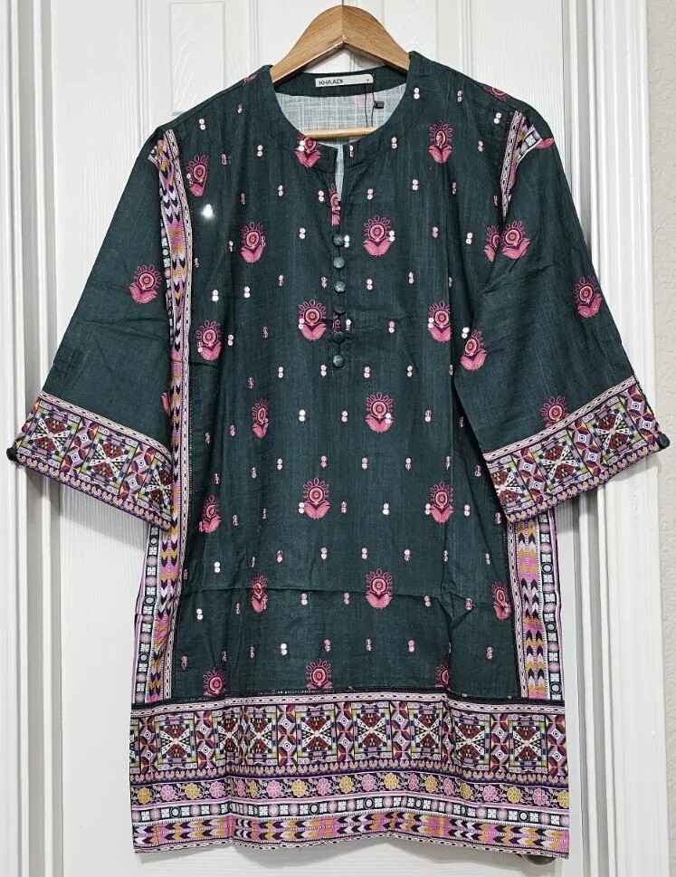 NWT KHAADI Sizes 8, 6 Drop Shoulder Embroidered Kurti Fall/Winter Pakistani