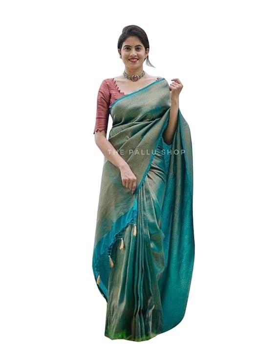Women’s Kanjivaram Soft Pure Silk Banarasi Sarees With Blouse Piece