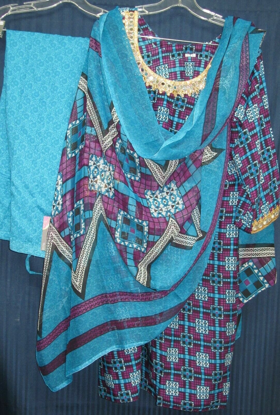 Suits 638 N Indian Salwar Kameez Dupatta Suits Wash-n-Wear M L XL XXL Size