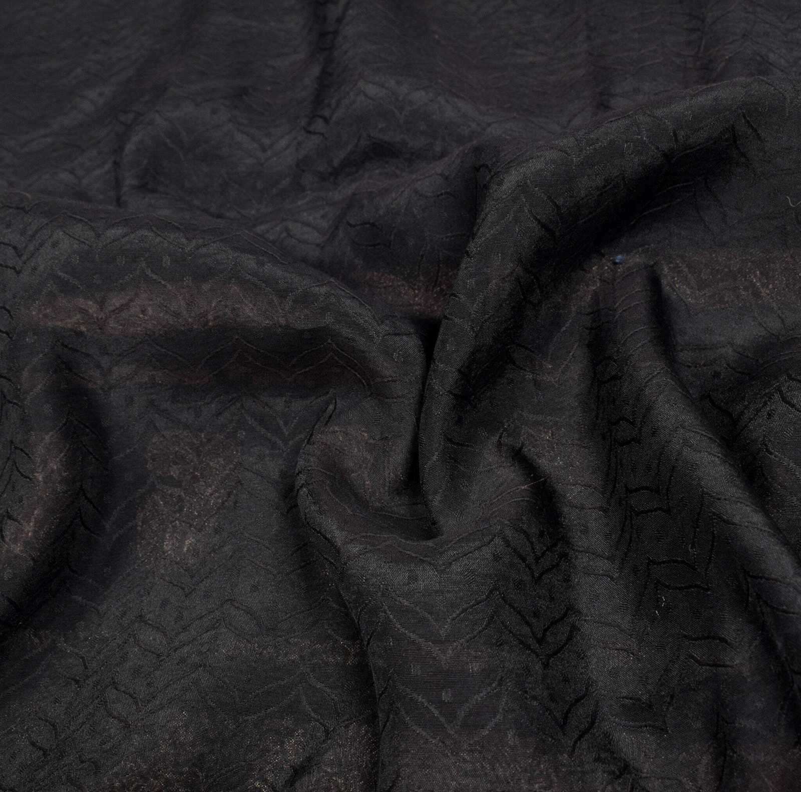 Sushila Vintage Banarasi Brocade Saree Pure Cotton Silk Black Indian Sari Fabric