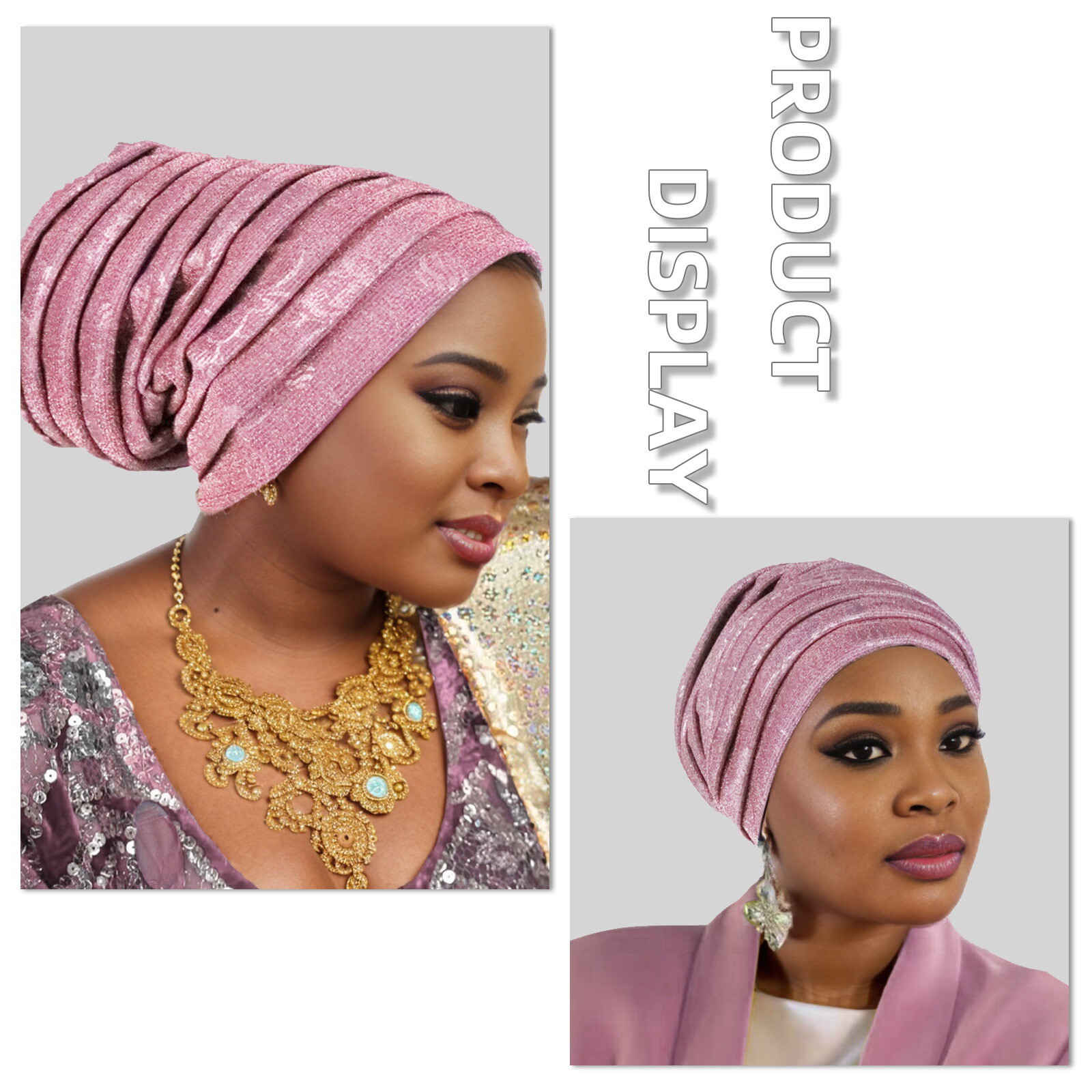 Nigerian African Women Muslim Head Cover Wrap Caps Islamic Bonnet Headwear Arab
