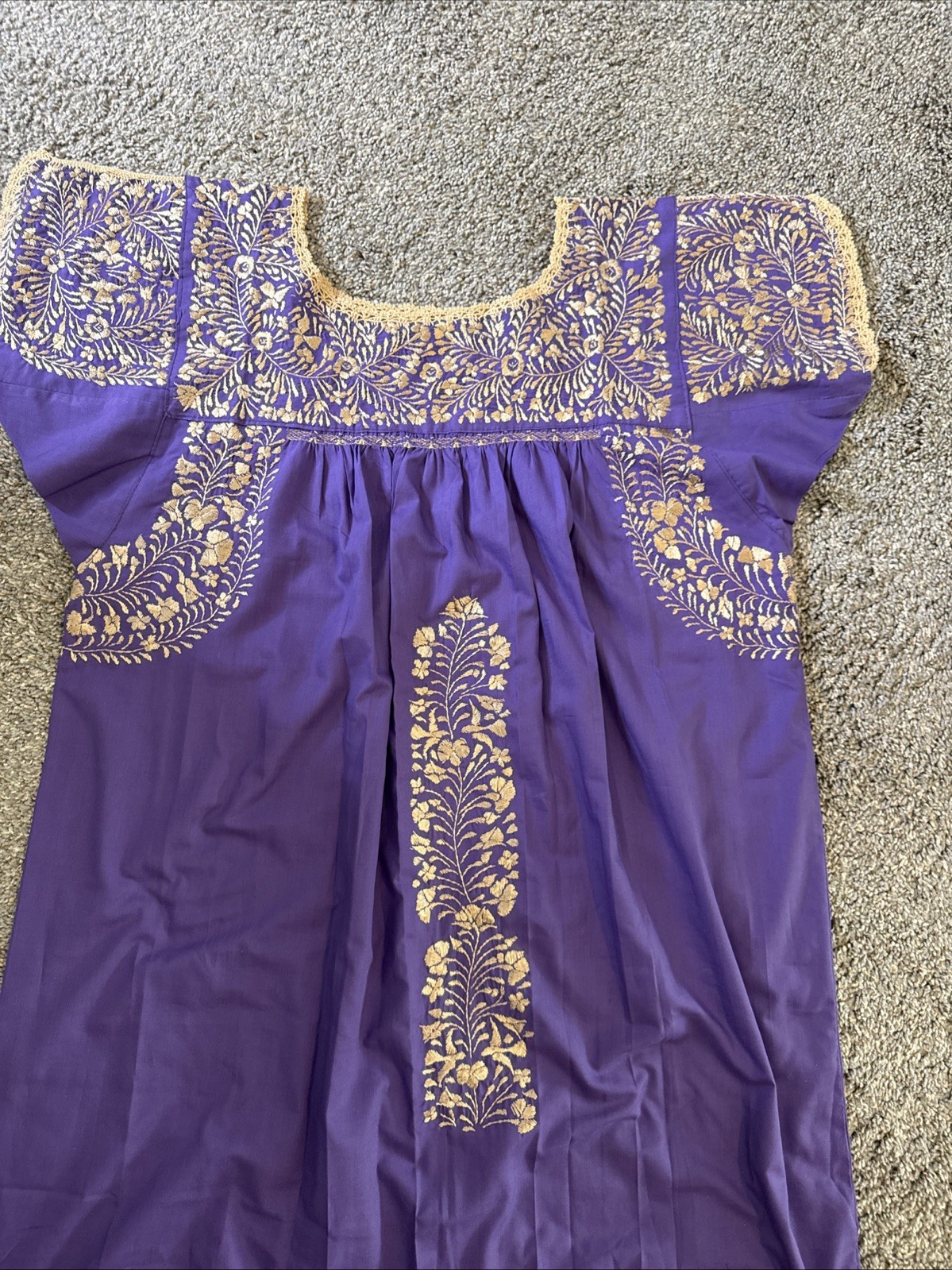San Antonio Oaxaca Mexican Dress Hand Embroidered Silk Threads