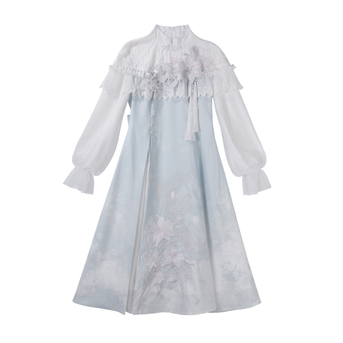 “Lily Dew” Modern Hanfu Ensemble – Elegant New Chinese Style Dress for Autumn