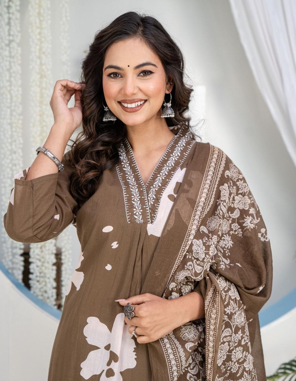 Plus Size Stitched Kurta Palazzo Dupatta Set, Women’s Pakistani Salwar Kameez