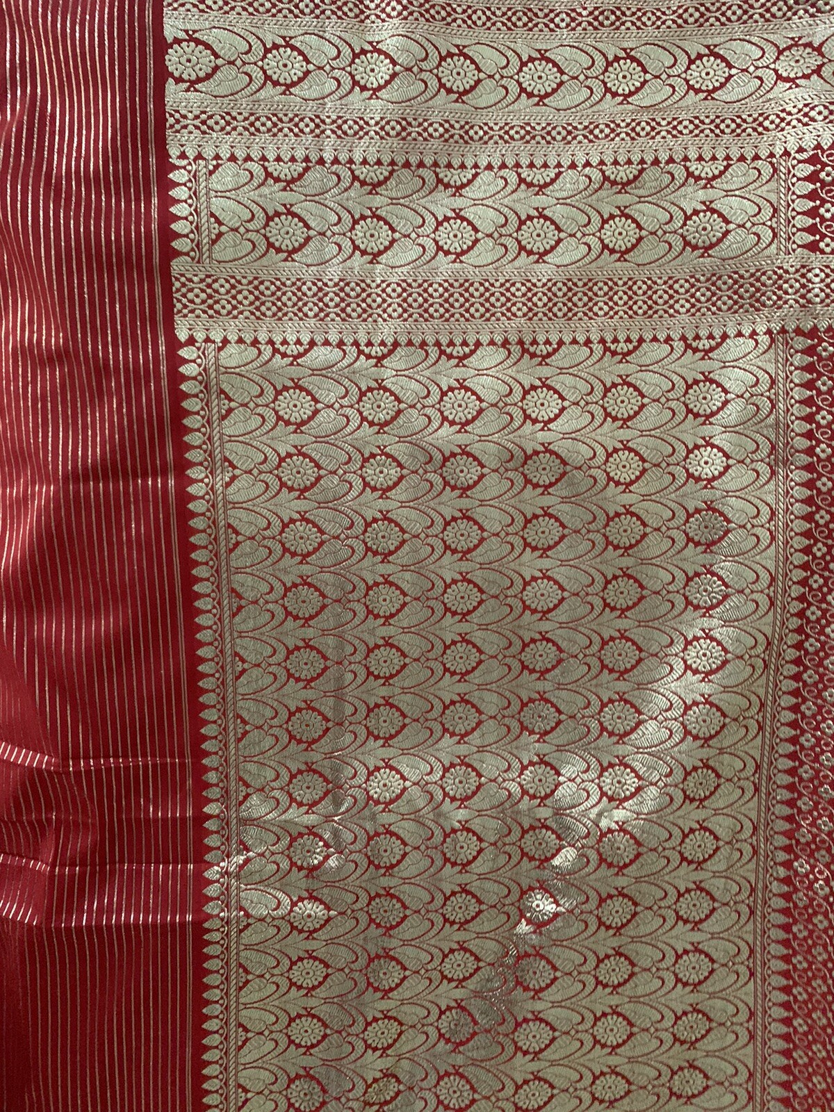 Fabulous Heavy Brocade Red Sari Silk Woven Brocade Sari Saree/ Wedding