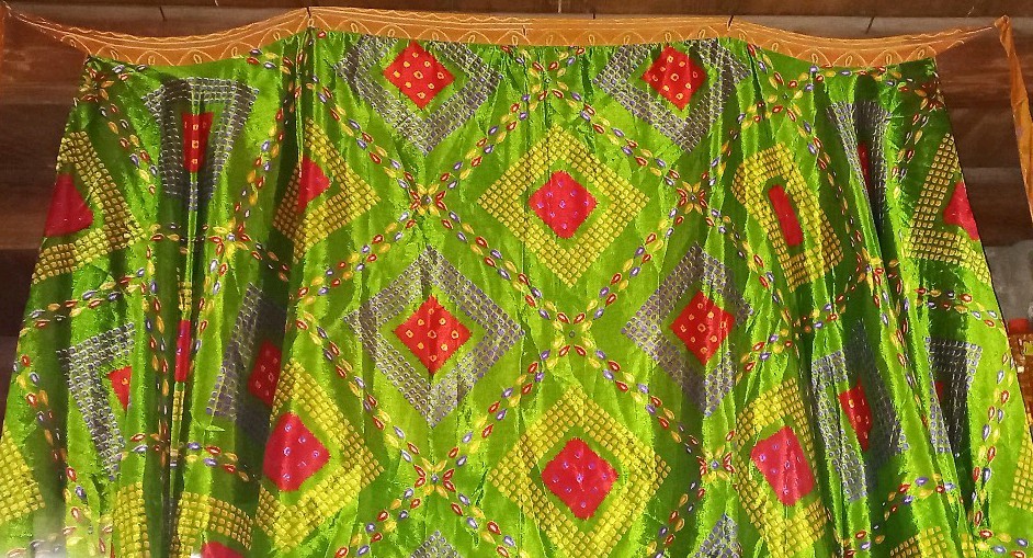 Indian Reversible Wrap Silk Skirt 2layers 80%silk20%poly Adjustable 49″Waistband