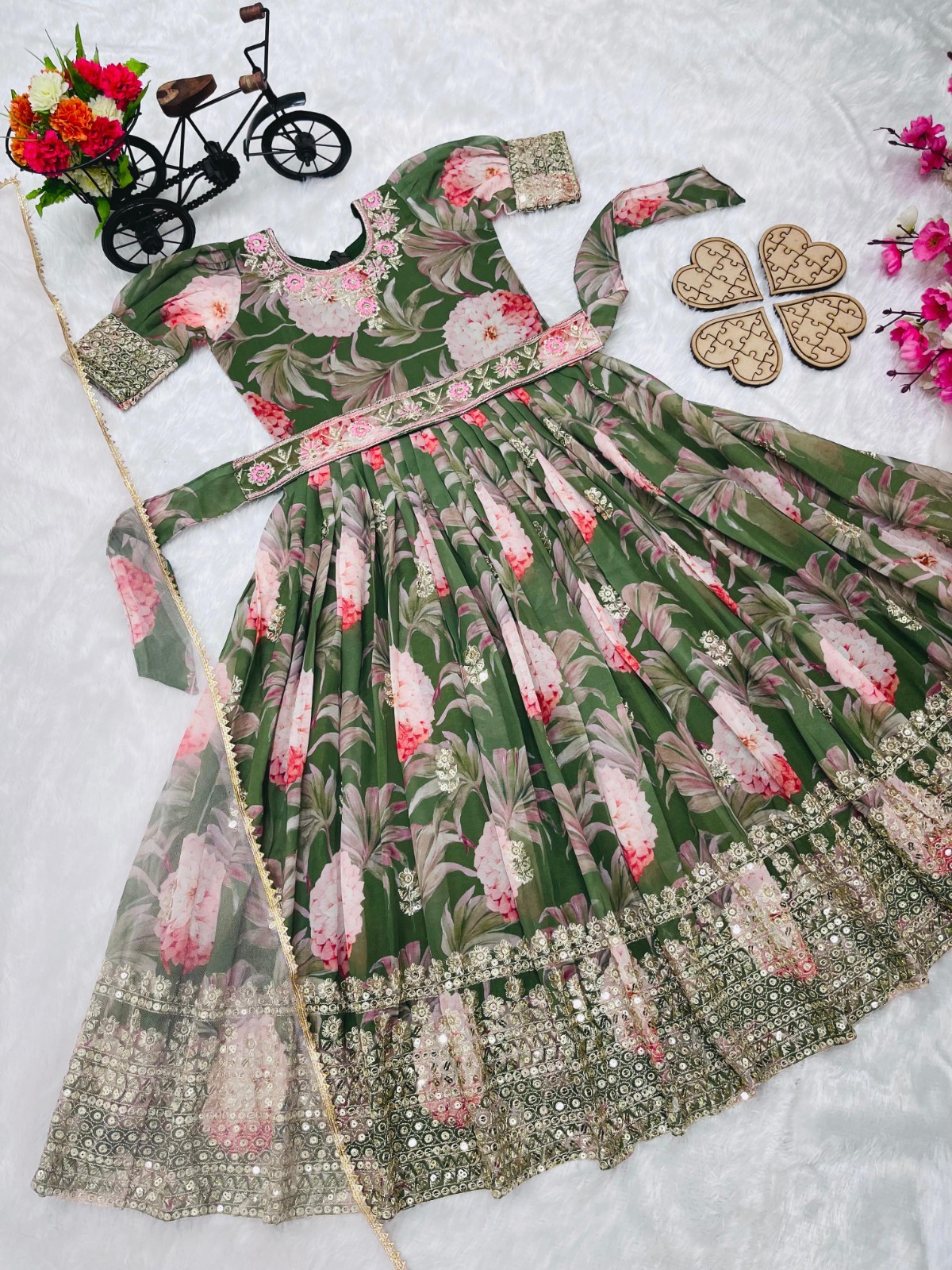 Readymade kids girls gwon party wear eid indian girls designer dress