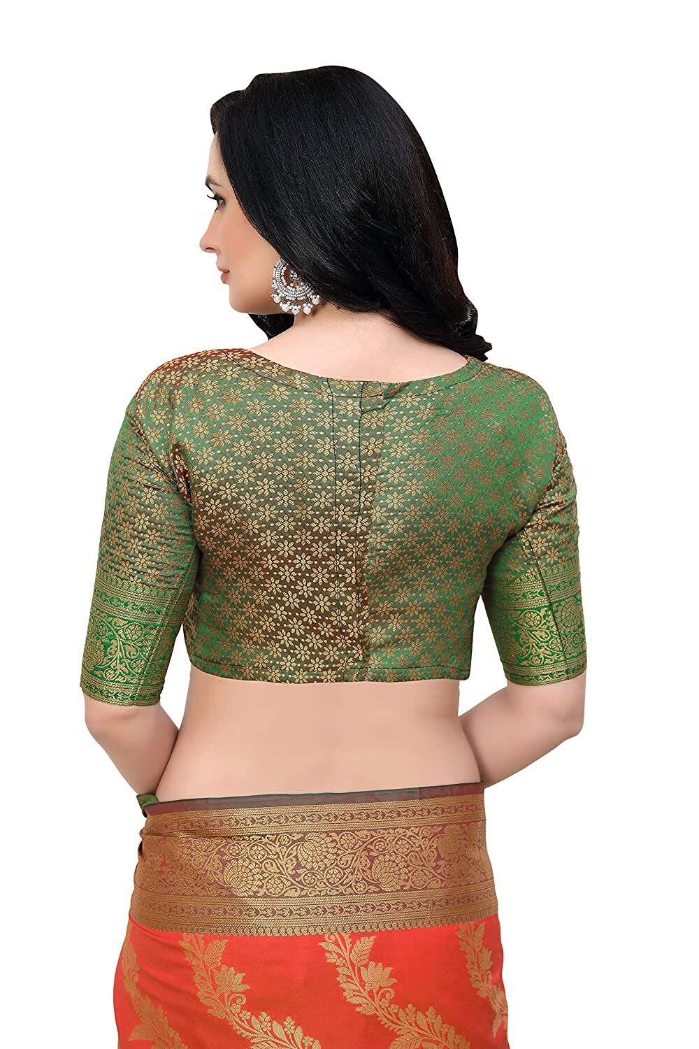 Anarva Women’s Kanchipuram Silk Blend Saree With Blouse Piece