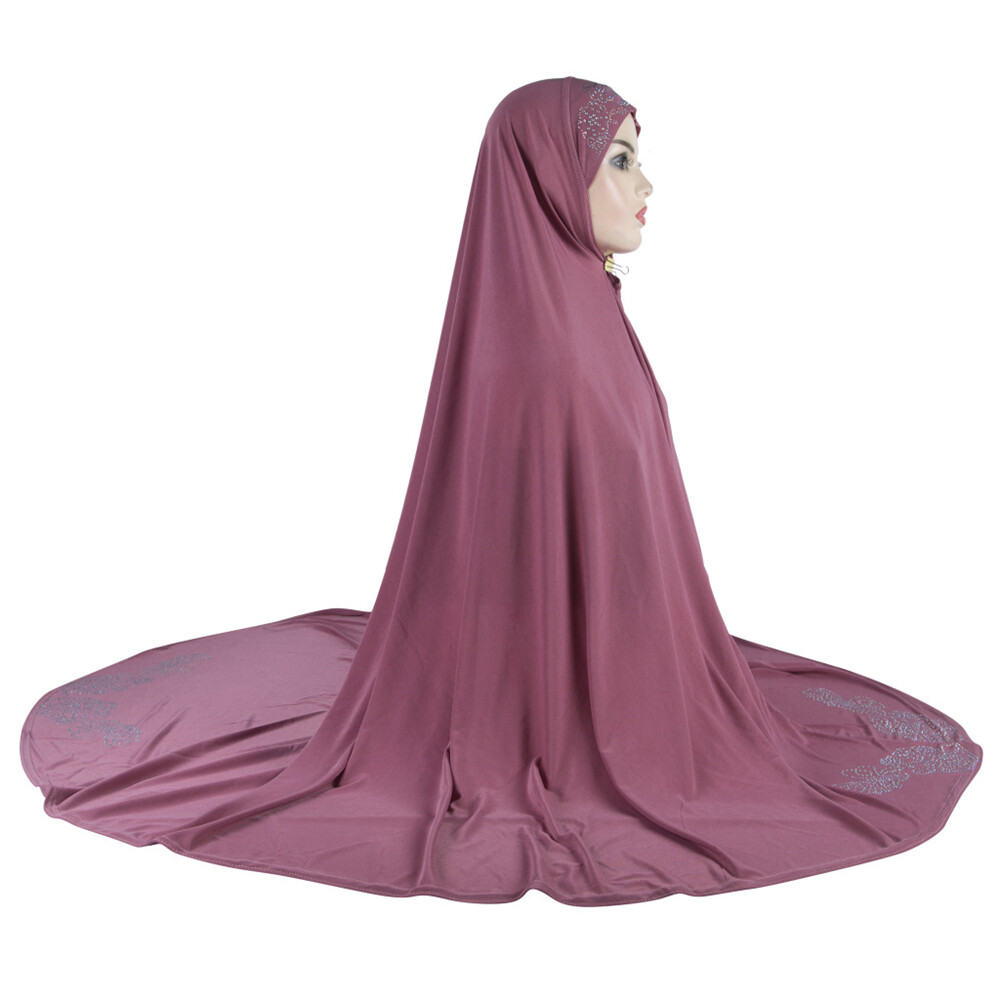 Muslim Women Full Cover Overhead Khimar Hat Hijab Islamic Prayer Wrap Headscarf
