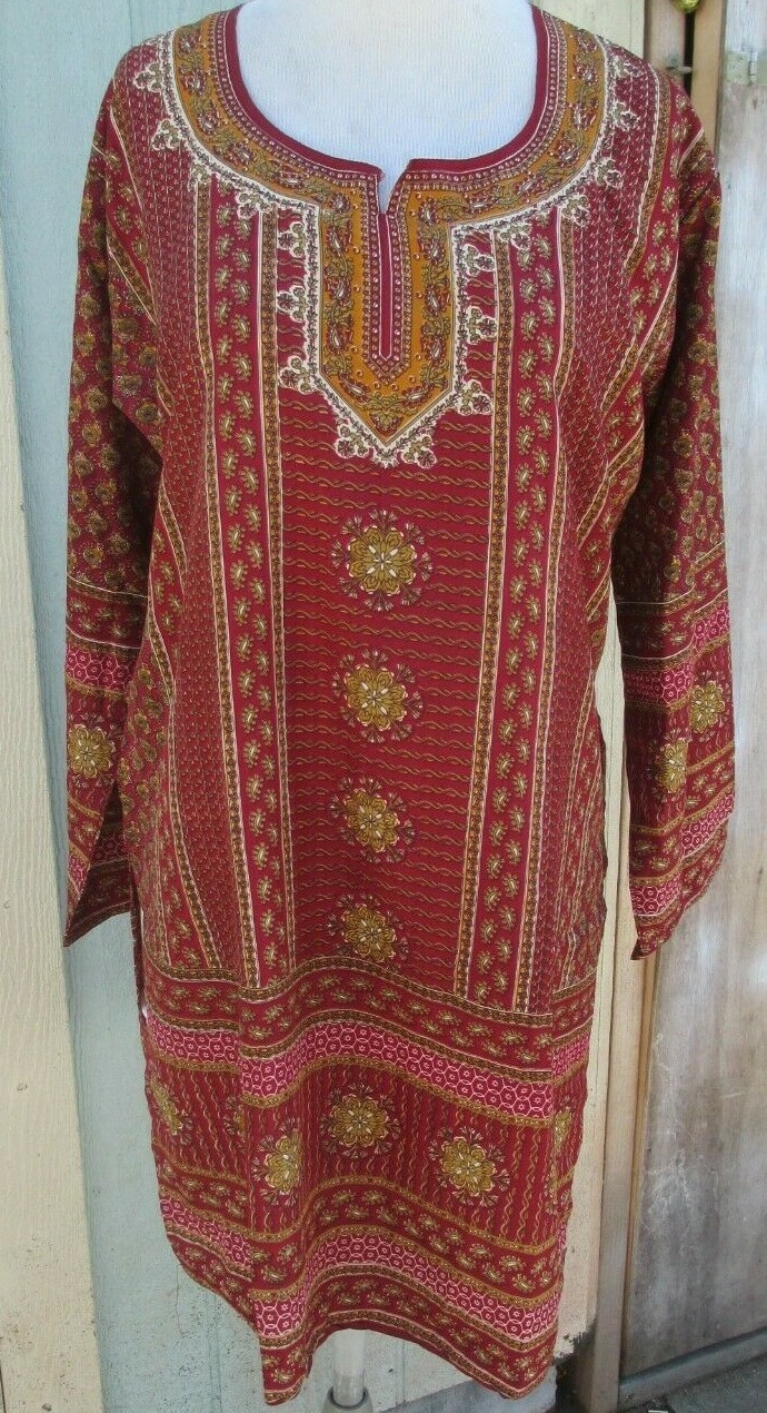 NEW Printed Crepe tunic top blouse – Printed crepe kurta size L 42