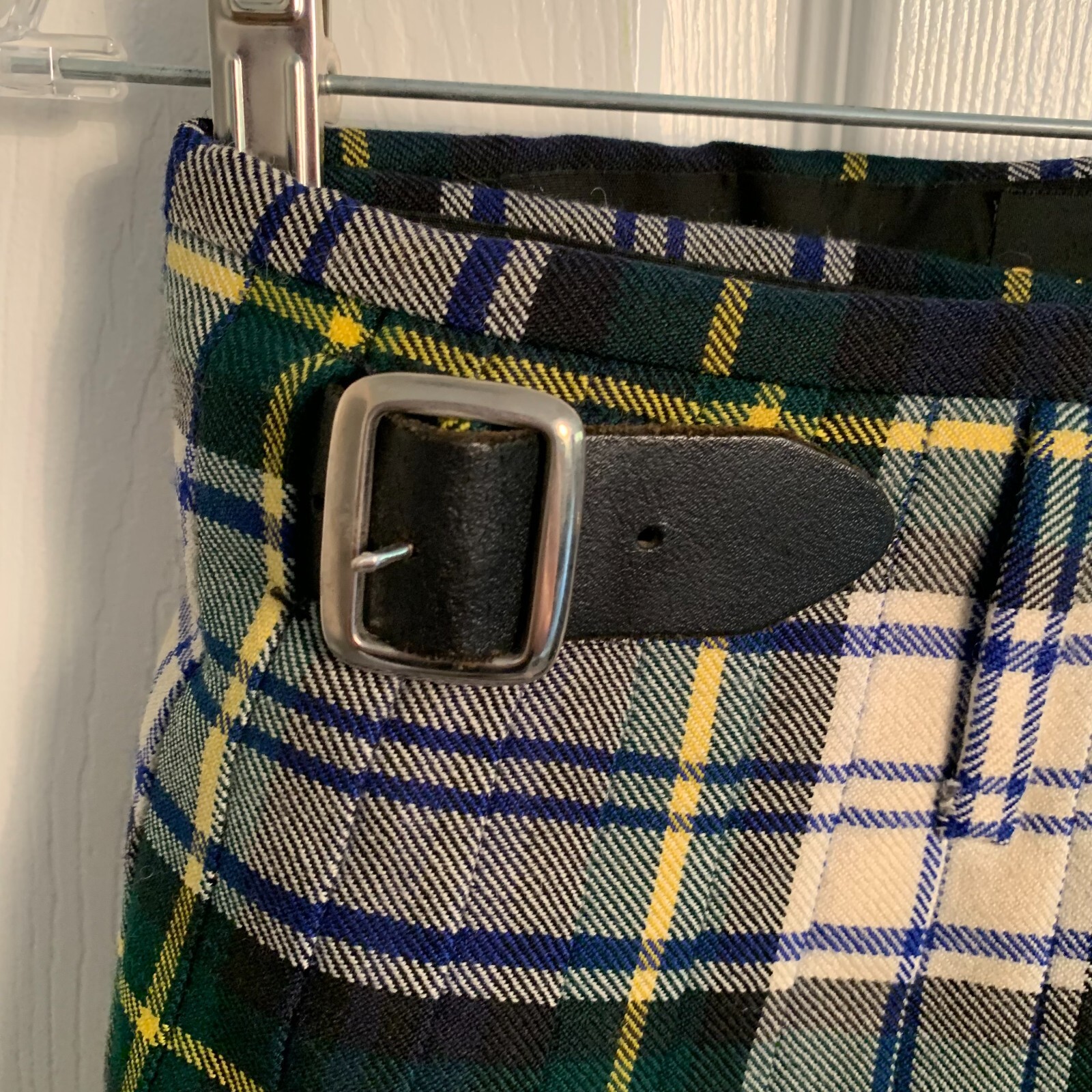 Dunedin Tartan Plaid Pleated Wool Kilt Skirt Medium 28-30 Waist Flaws
