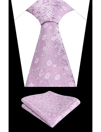 Mens 3.15inches Exquisite Floral Tie with Small Flower Printed 996-lilac