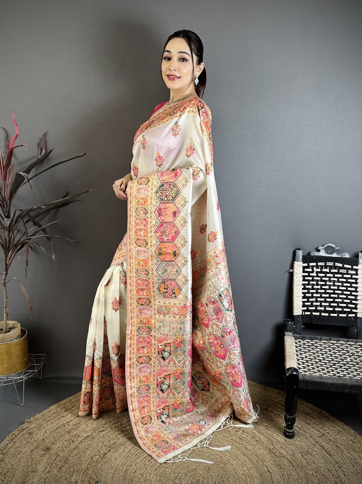 Designer Sari Bollywood Bridal Silk Saree Blouse South Indian Ethnic Ready made