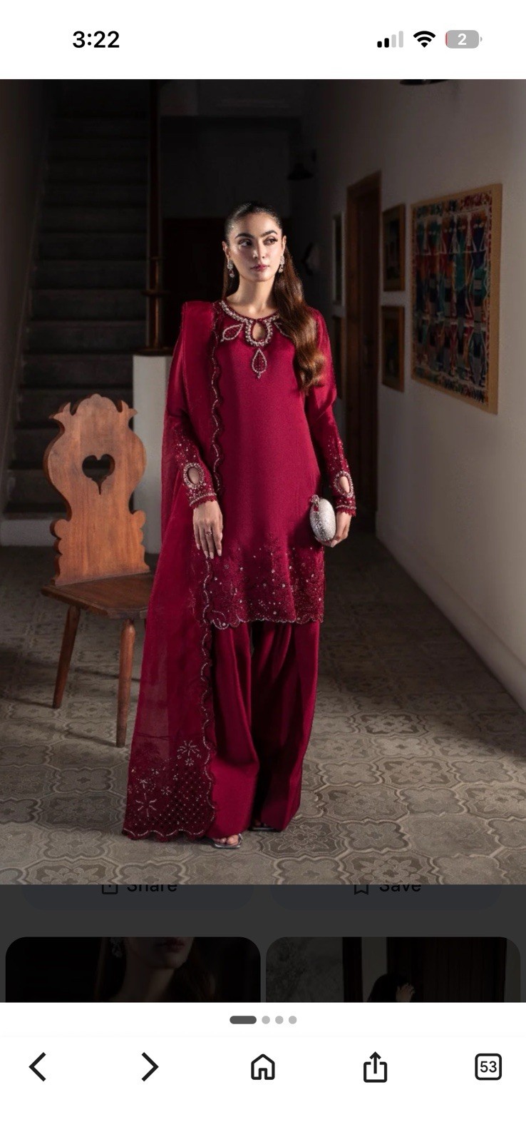 Scherezade Rosette Size Small NWT Women’s Farshi Shalwar Dress Pakistani Wear