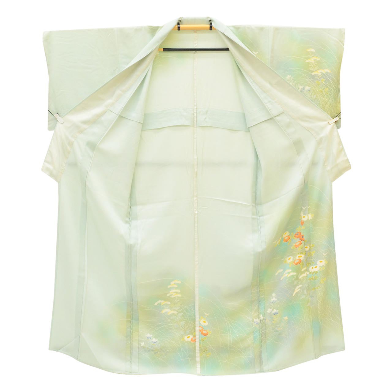 Vintage Japanese Kimono | Houmongi | Green Silk | uu1132b