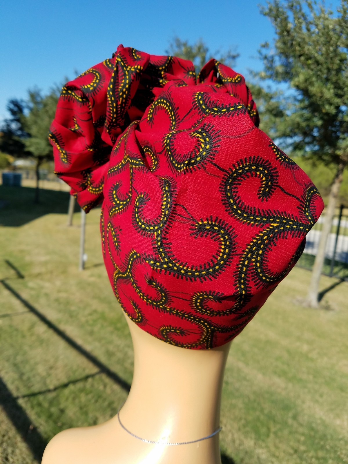 Red And Black Headwrap; Red African Headwrap; African Clothing; African Fabric