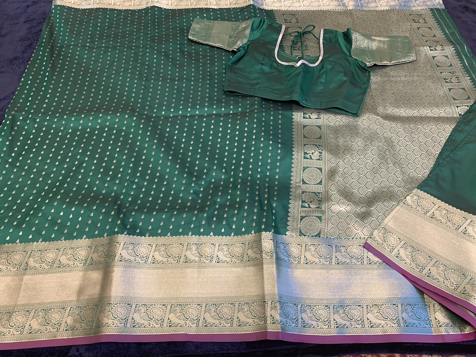 New Benarsi Soft Silk Saree with Stitched blouse 40/42
