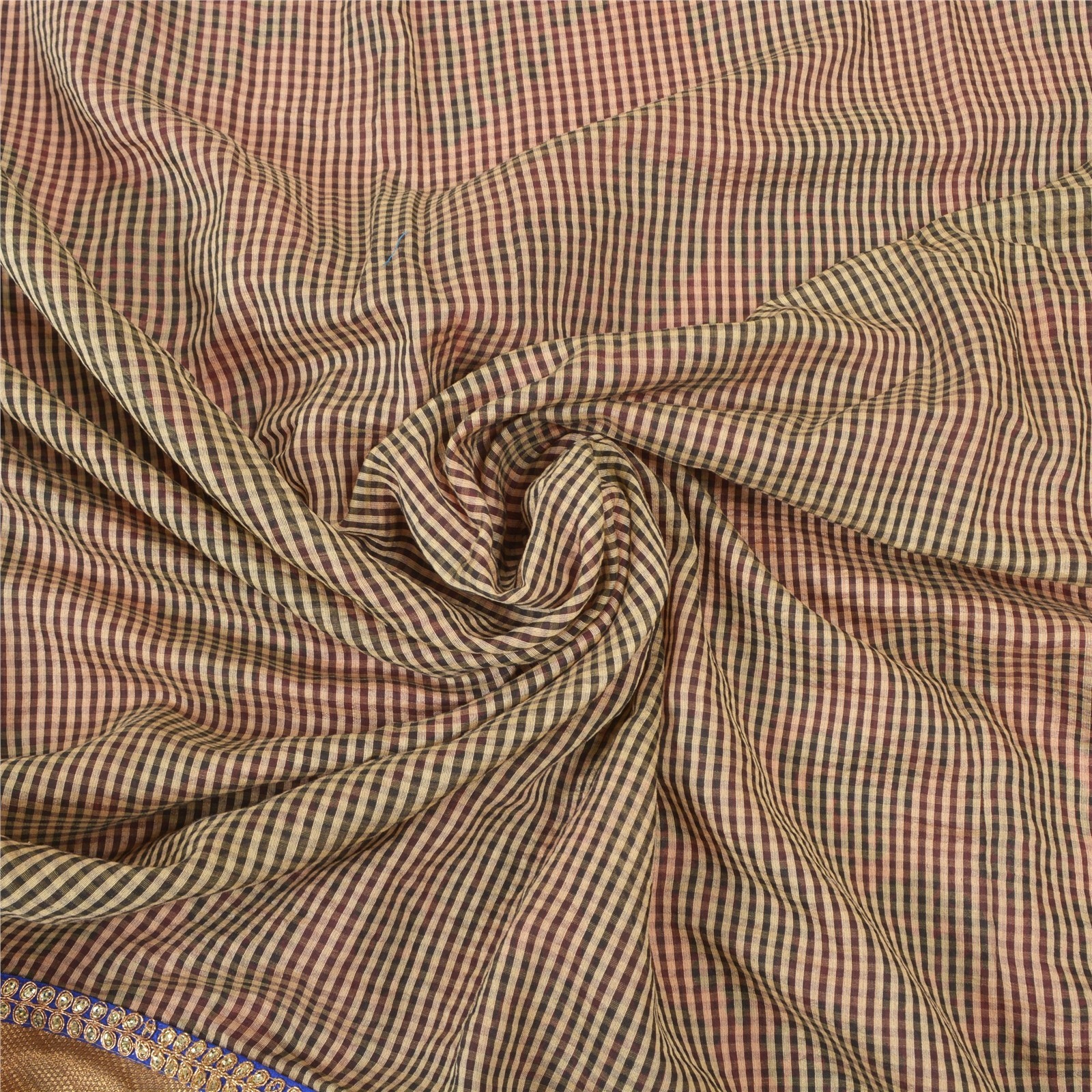 Sanskriti Vintage Pink &Cream Sarees Pure Georgette Embroidery Woven Sari Fabric