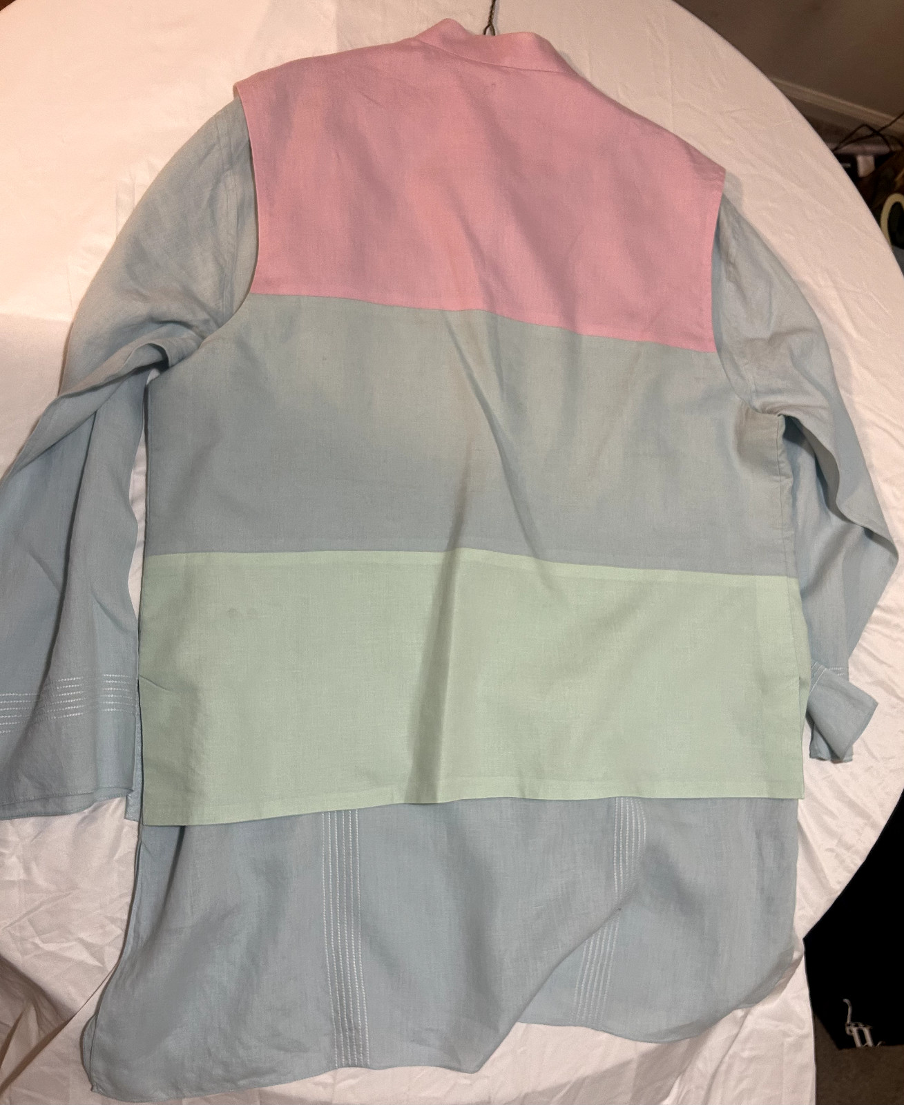 Wendell Rodricks Pale Blue Kurta Set With Bandi Jacket and Pants USA 3XL