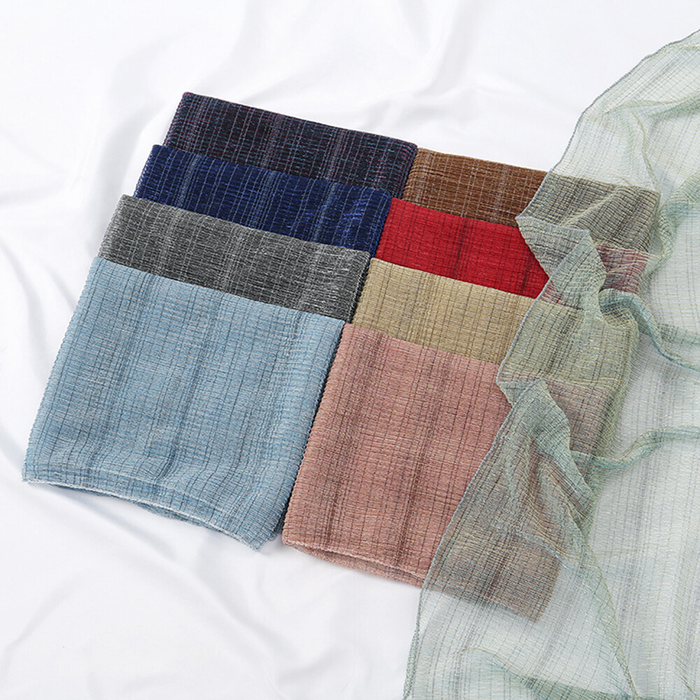 Women Shimmer Scarf Stripe Headscarves Shawls and Wraps Muslim Headwraps Fashion