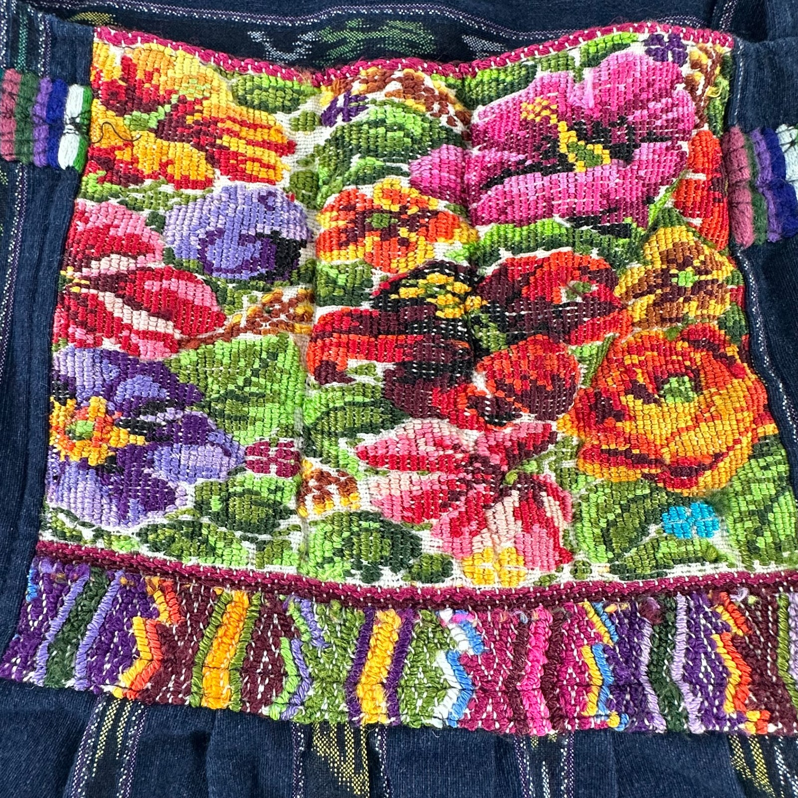 Vtg Romper Womens Small Huipil Embroider Floral Overalls Jumper Jumpsuit Boho