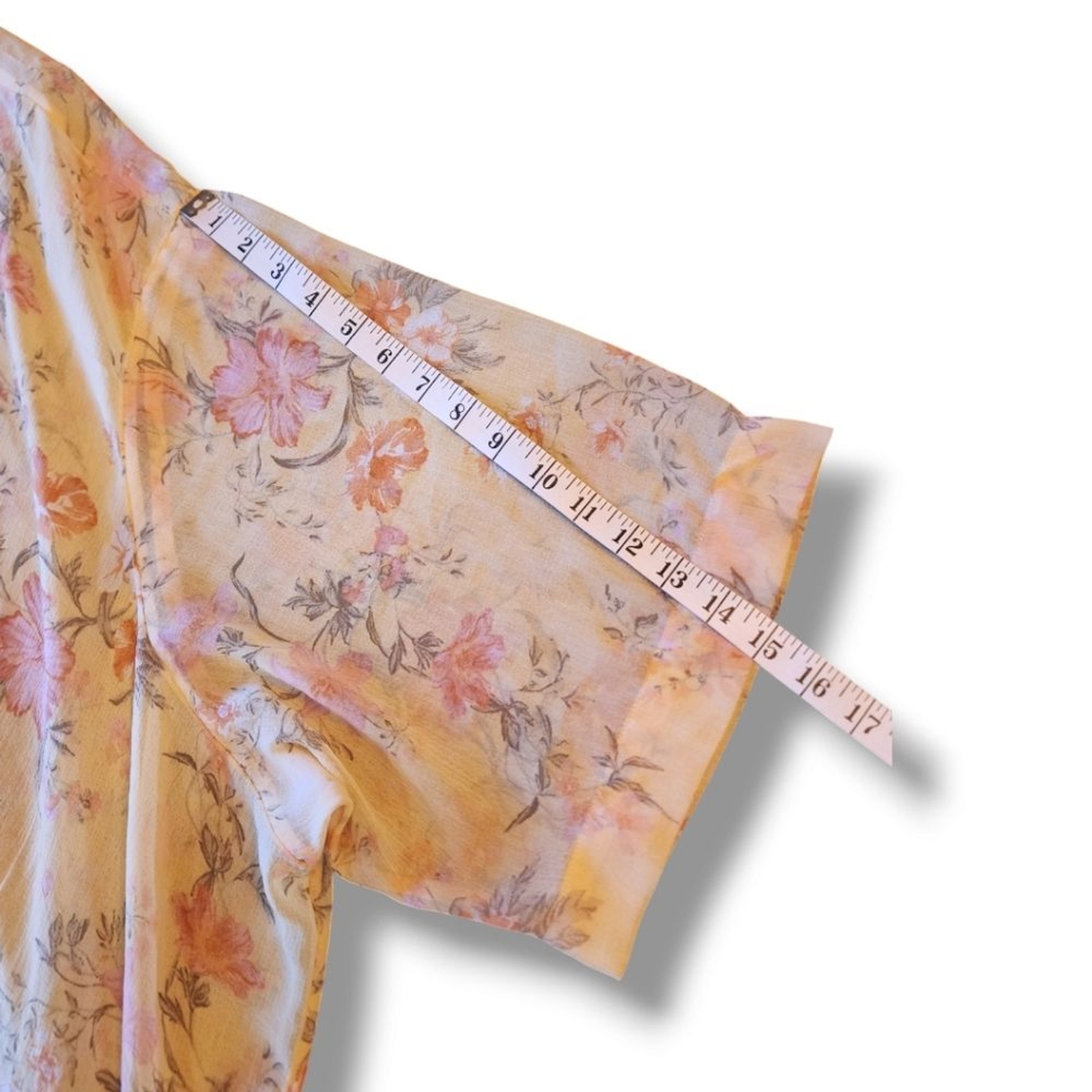 American Eagle Outfitters AEO yellow amd pink floral sheer relaxed fit kimono OS
