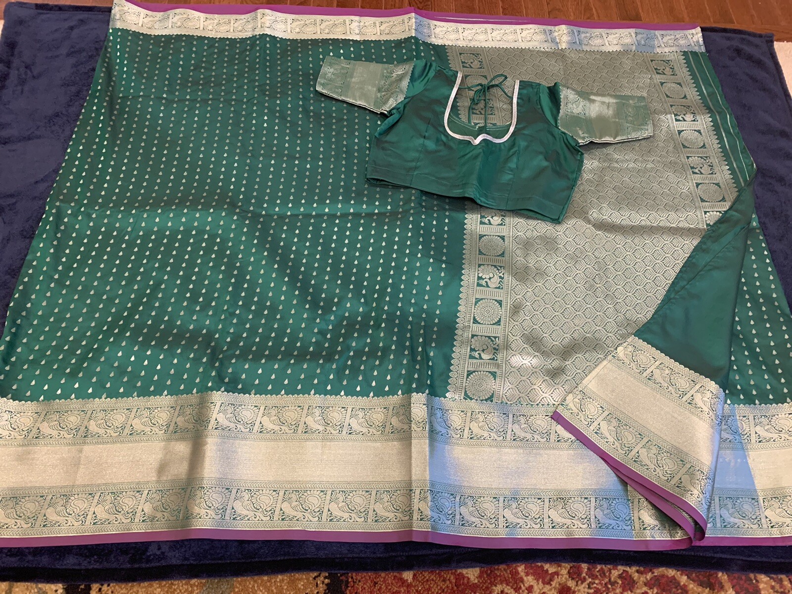 New Benarsi Soft Silk Saree with Stitched blouse 40/42