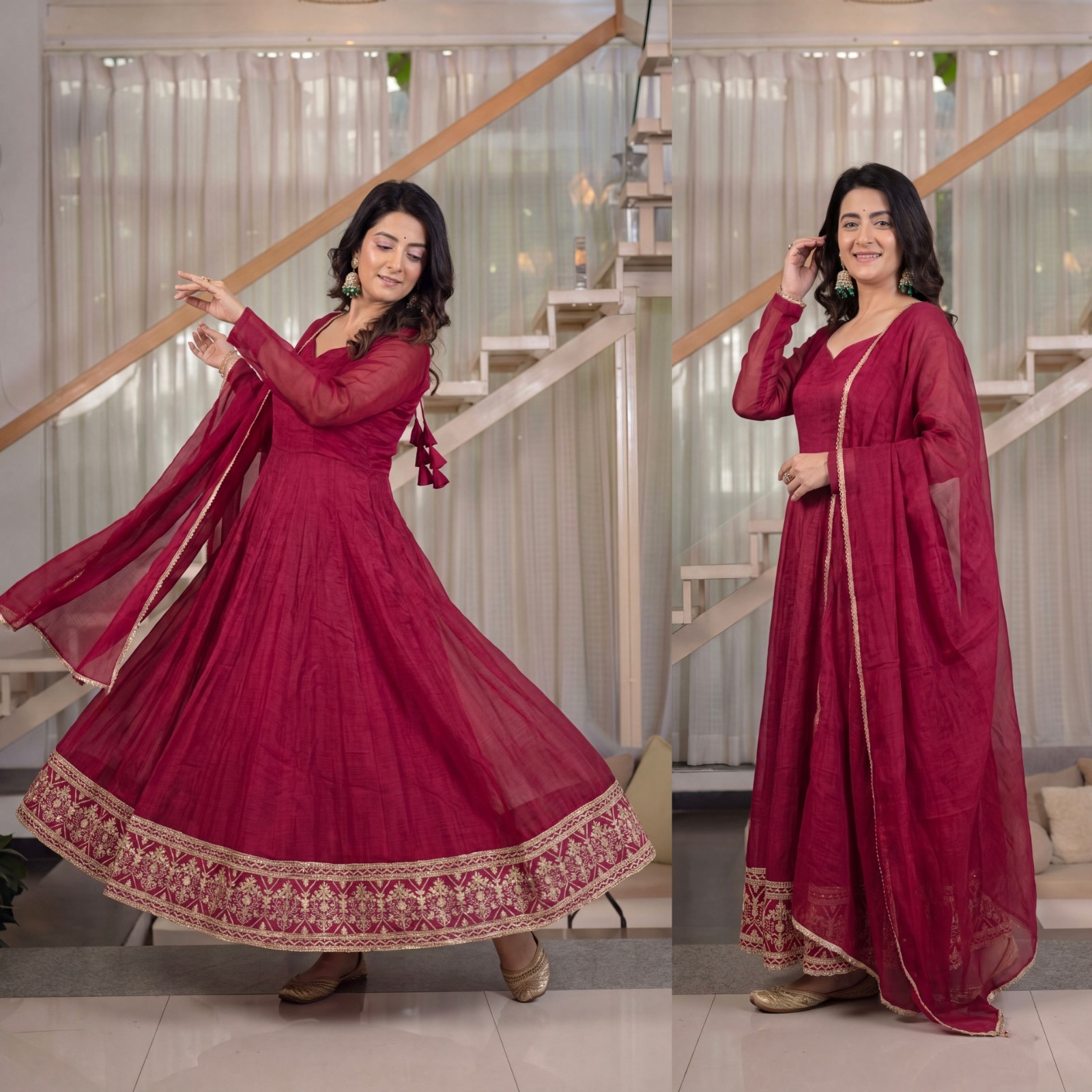 GOWN ANARKALI PAKISTANI INDIAN WEDDING PARTY WEAR DRESS BOLLYWOOD SUIT NEW