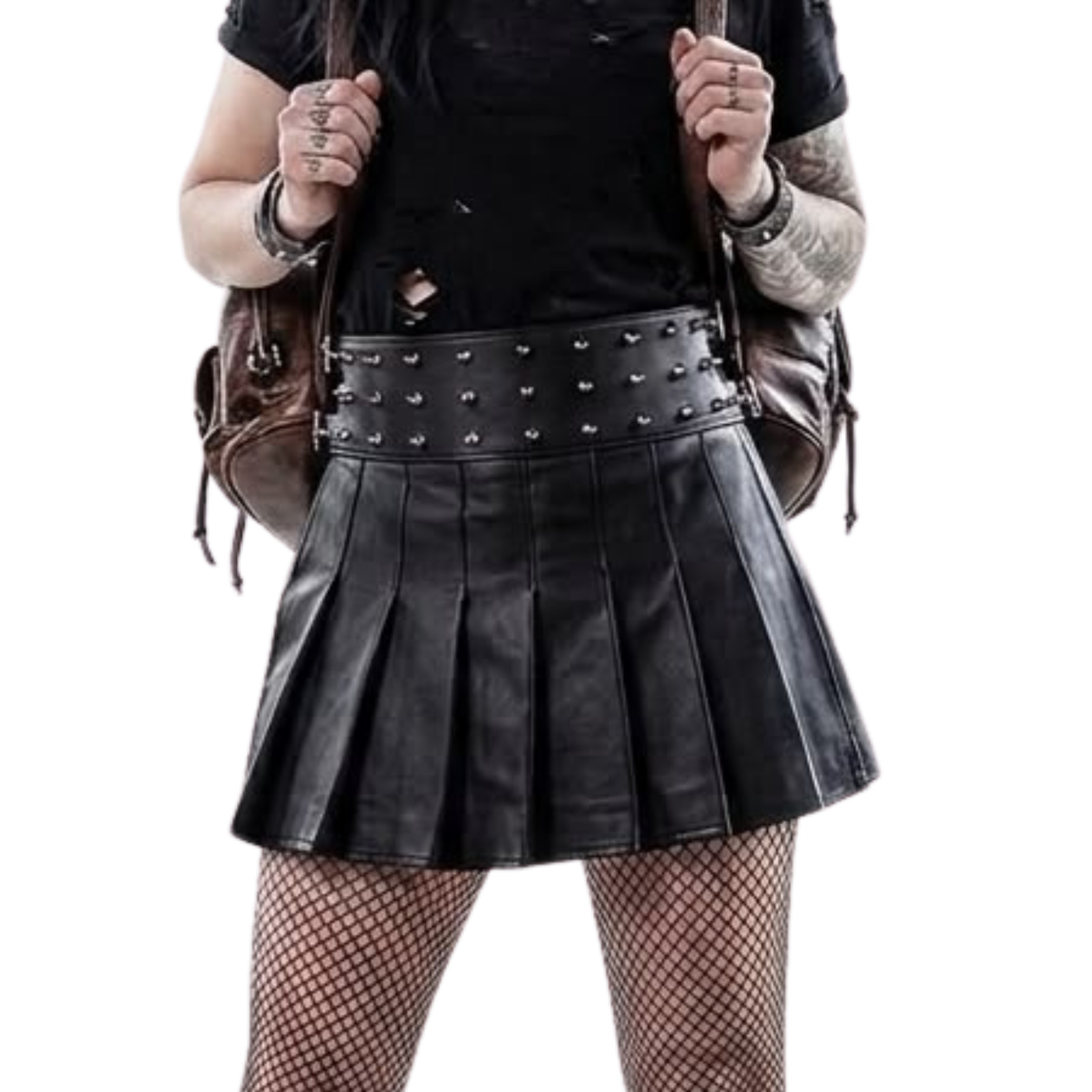 Leather Kilts for Unisex Handmade Real Leather Utility Skirt Gothic Style Kilt
