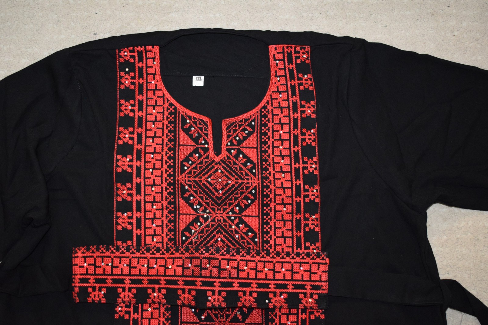 Palestinian Tatreez Kaftan Thobe – Bedouin Style Dress – Boho Caftan Abaya Gown