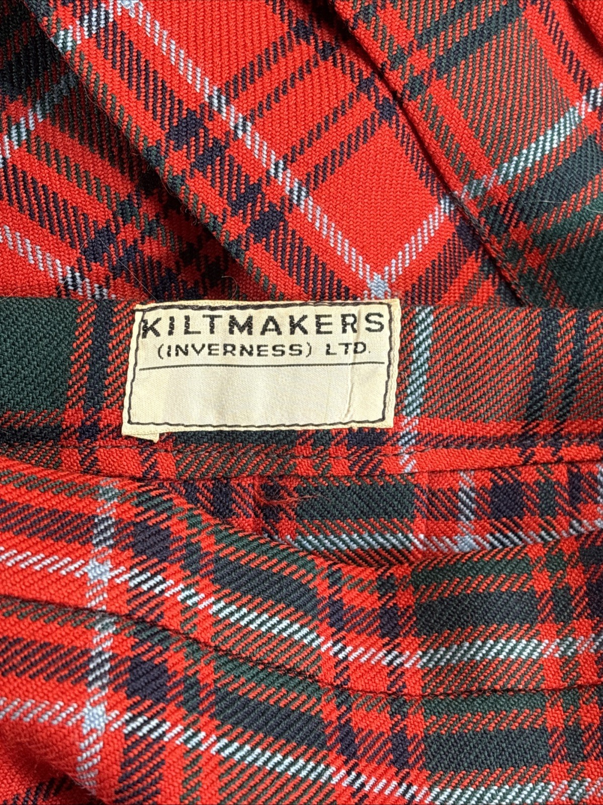 Wool Tartan Pleated Kilt Kiltmakers Inverness Hector Russell Skirt 16G14