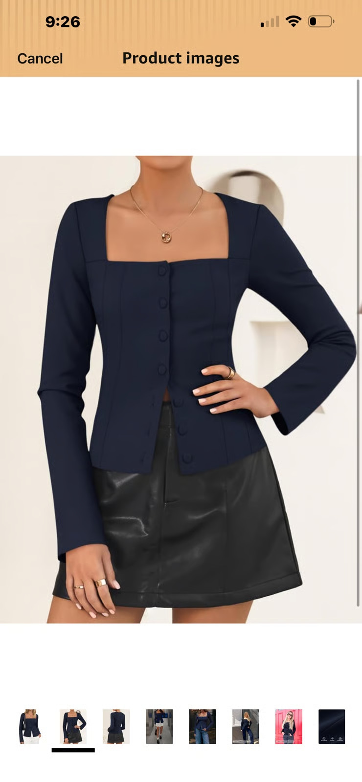 NWT Spring Square Neck Blazers 2026 Casual Long Sleeve Button Up Work Business F