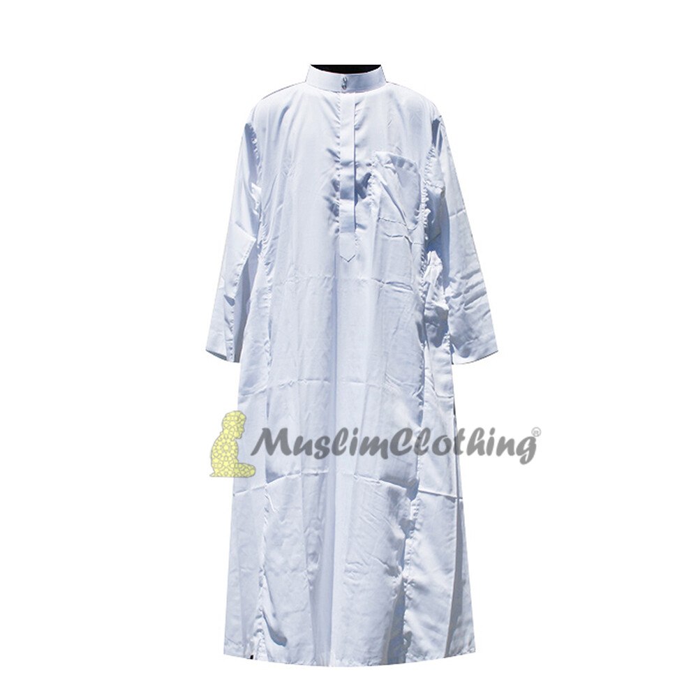 Islamic Long White Men’s Thoub Thowb Clothing Robe Dishdashe