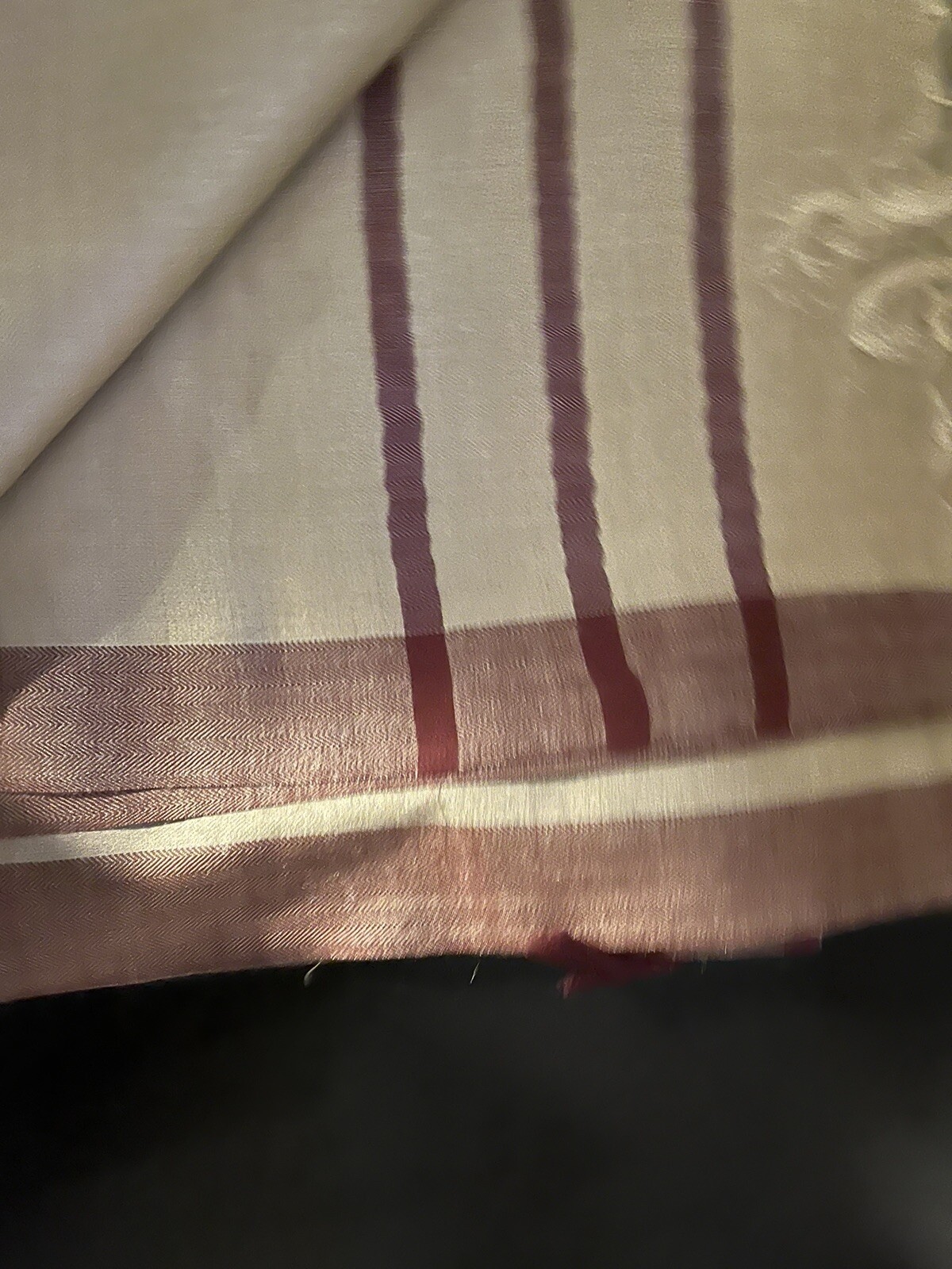 NWT FabIndia style Handloom Tussar soft Silk Saree sari Wine 🍷 / Ivory Pick 1
