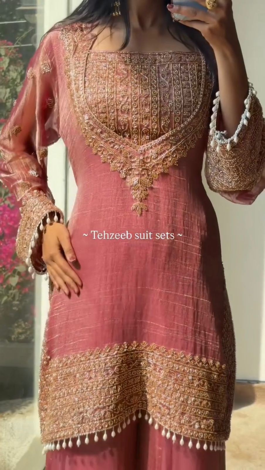 Beautiful Fandy Silk Top Sharara Suit Indian Wedding Party Wear Salwar Kameez