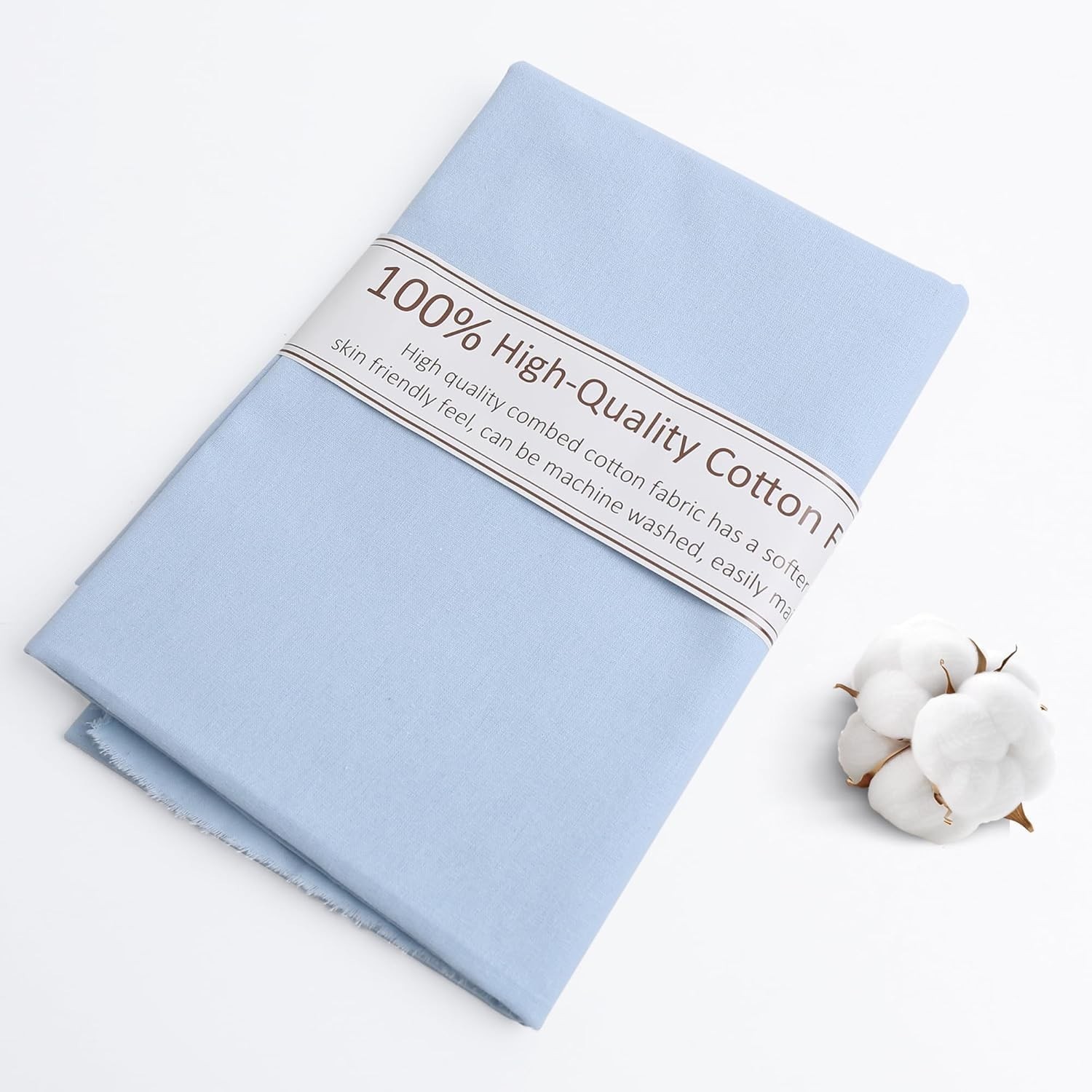 Lake Blue Cotton Fabric, Natural 100% Cotton Poplin Fabric by The Yard 59 Inc…