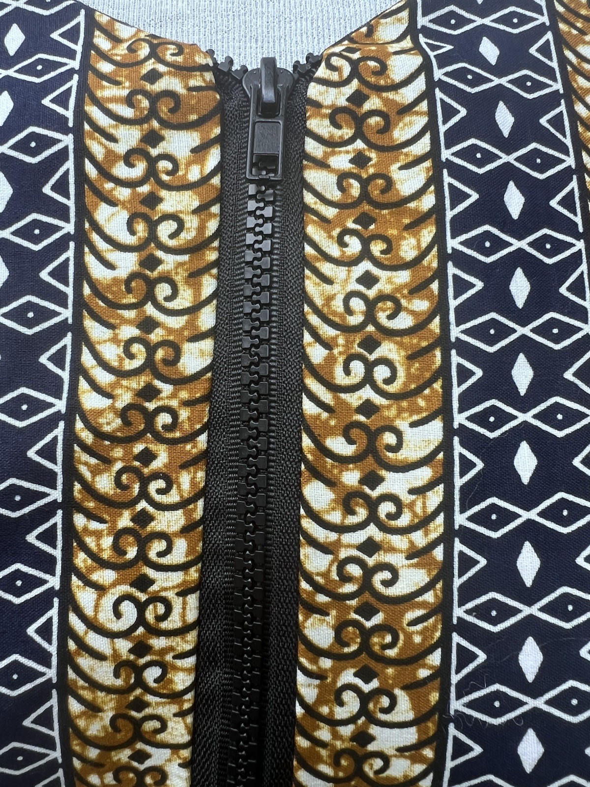 Ray Darten Anu African Print Zip Front Jacket Dress Size 3x Pockets Cap Sleeve
