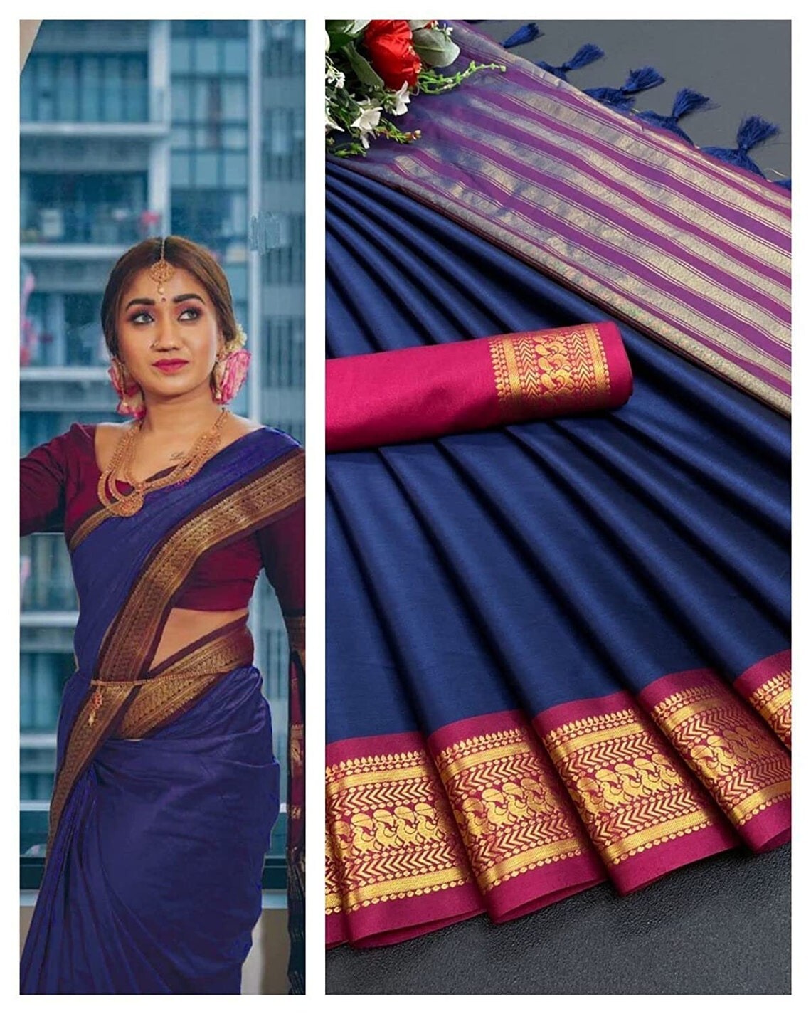 Plain saree Soft Silk Saree With Heavy Weaving Rich Pallu Exclusive Saree